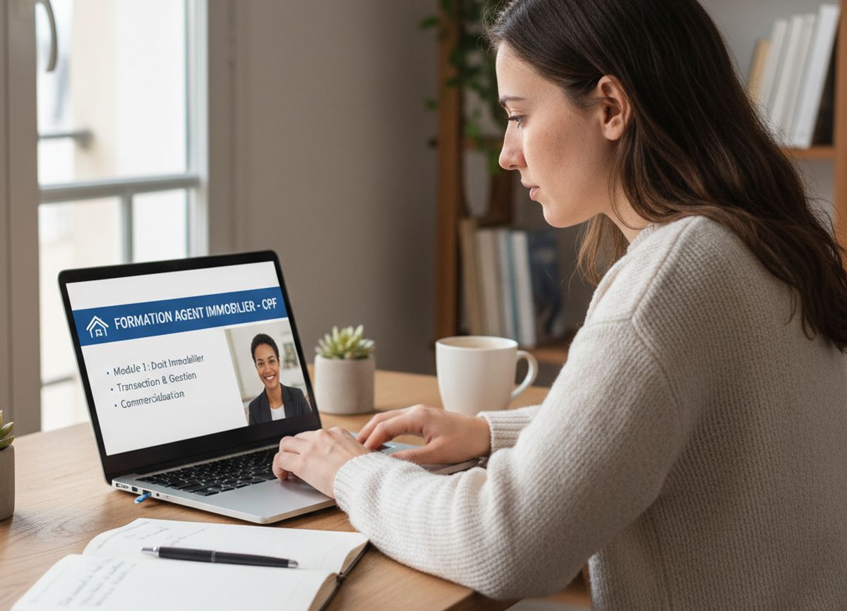 Formation agent immobilier en ligne via le CPF