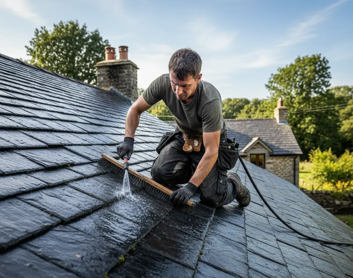 Nettoyage toiture ardoises naturelles : guide pratique pour un toit sain et durable